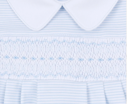 Benjamin Smocked Blue Stripe Footie