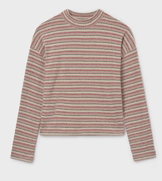 Blush Stripe Mockneck Sweater