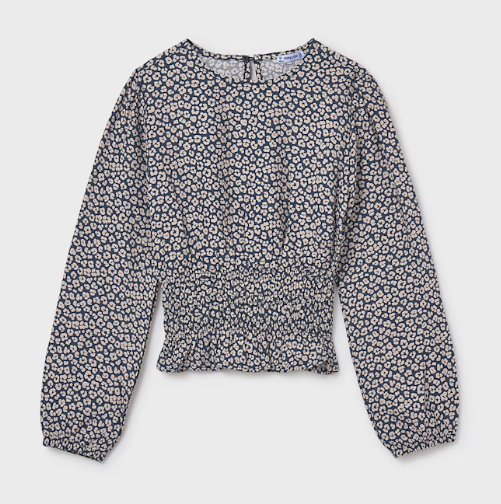 Navy Printed Top