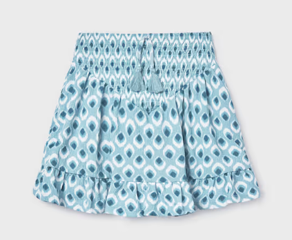 Aqua Printed Skirt