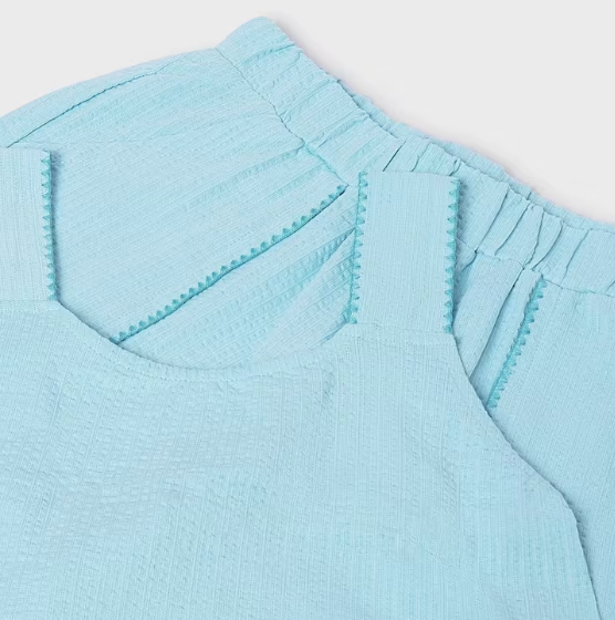 Knit Short Set - Aqua