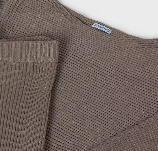 Ribbed Knit Pant Set - Chocolate