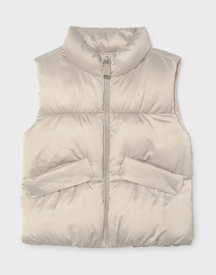 Satin Vest - Almond
