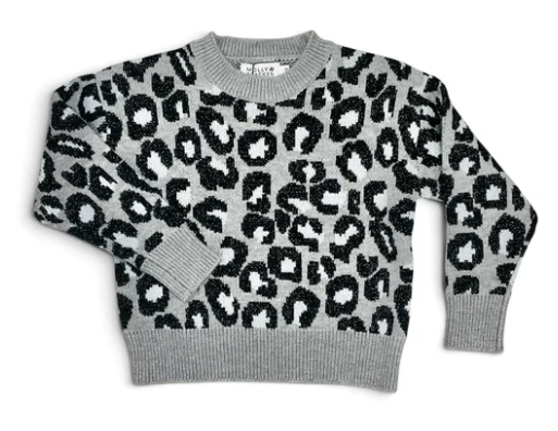Grey Leopard Sweater