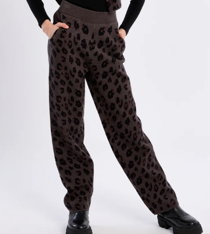Dark Grey Animal Print Pants