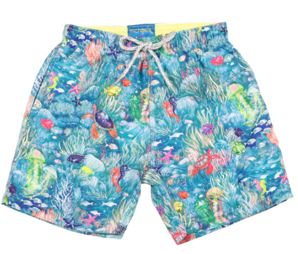 Under the Sea Aqua Swim Trunks