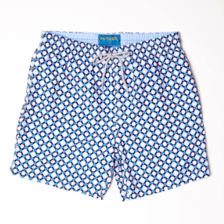 Diamond Checks Orange Swim Trunks