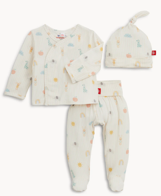 Lullaby Sky Pink Stripe Kimono Set