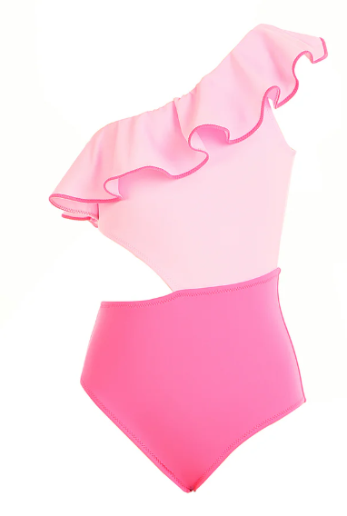 Charlotte Pink Ruffle One Piece Suit