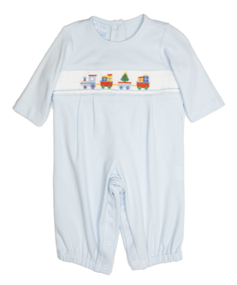 X'Mas Train Blue Long Romper