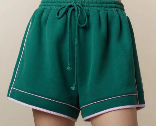 Gingham Piping Fleece Short