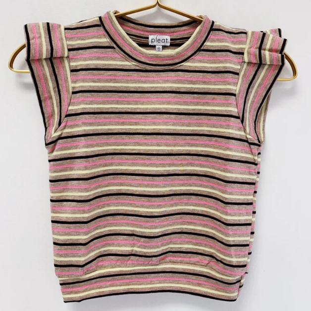 Olivia Top - Stripe Tan/Pink/Yellow