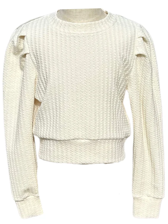 Jane Textured Sweatshirt - Cream