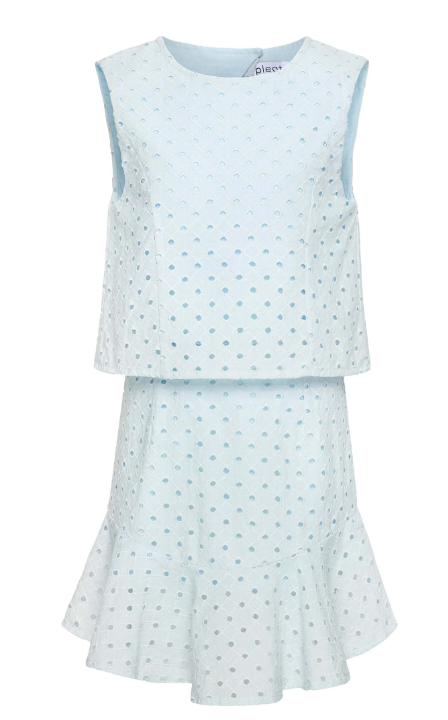 Cleo Dress Light Aqua Eyelet