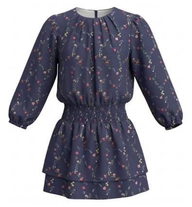 Ruby Dress Navy Vine