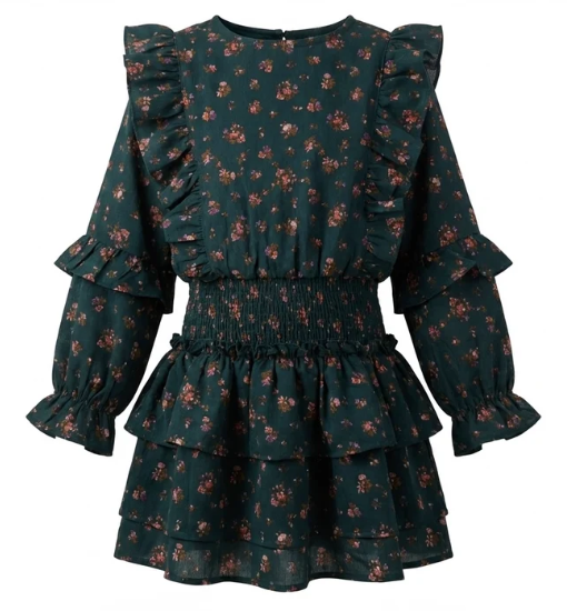 Charlie Dress Evergreen Vintage Floral