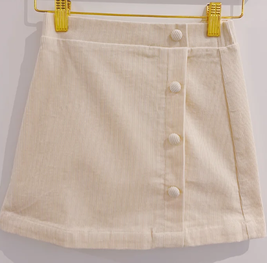 Reese Skirt Winter White Corduroy
