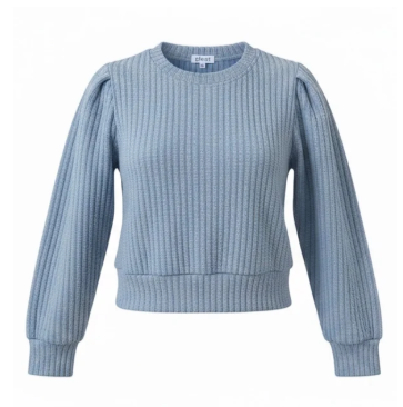 Jane Textured Sweatshirt-French Blue