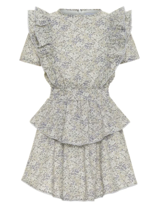 Collier Dress - Grey Blooms