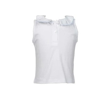 Sky BlueTrim Sleeveless Shirt - Girls