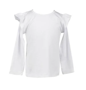 White Flutter LS Top