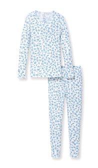 Pointelle Snug Fit PJ Set - Blue Floral