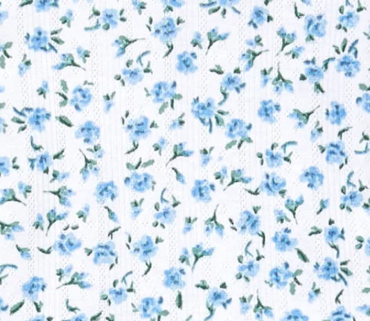 Pointelle Snug Fit PJ Set - Blue Floral