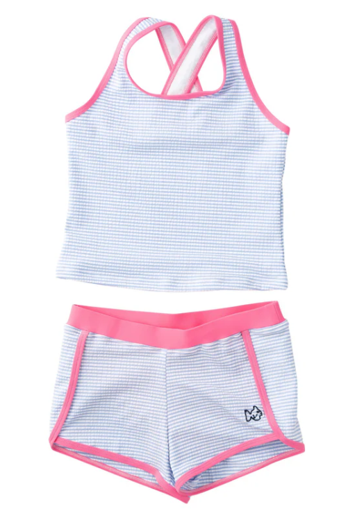 Marina Seersucker/Pink Tankini
