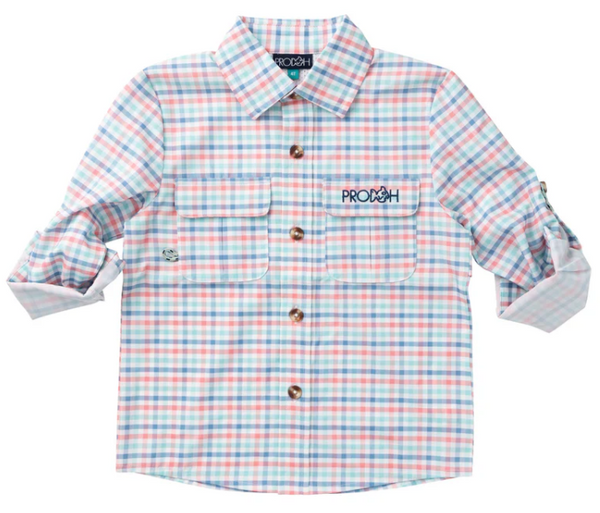Strawberry Ice Tide Plaid Fishing Shirt
