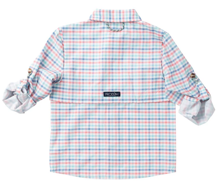 Strawberry Ice Tide Plaid Fishing Shirt