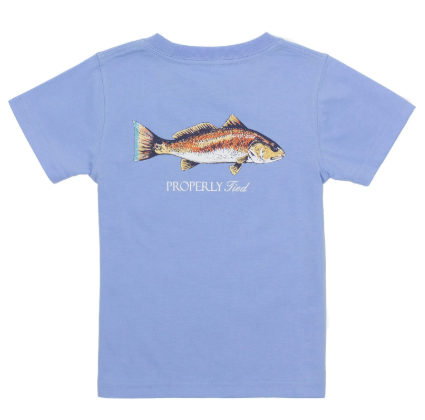 Boys Redfish Tee - Light Blue