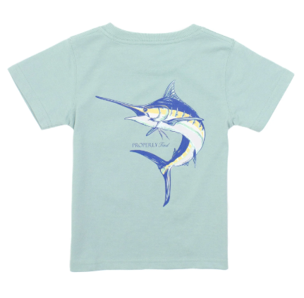 Boys Blue Marlin Tee - Marine Mist