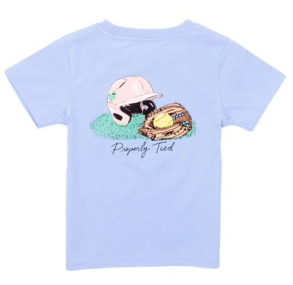 Girls Softball Tee - Light Blue