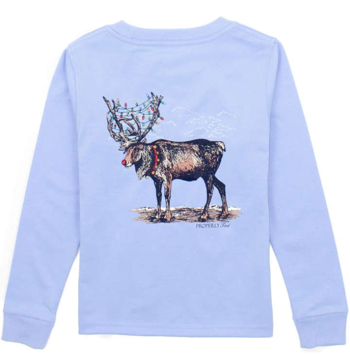 Reindeer Light Blue Tee