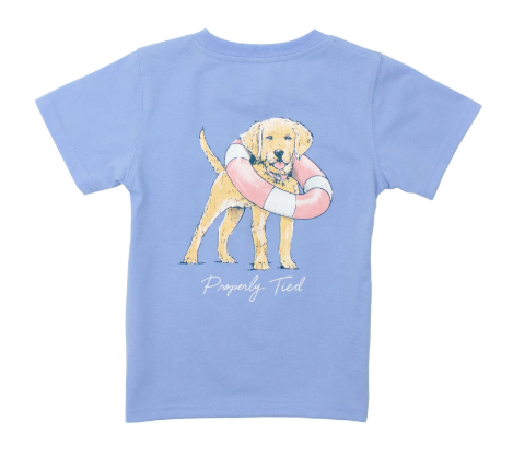 Girls Lifeguard Pup - Light Blue Tee