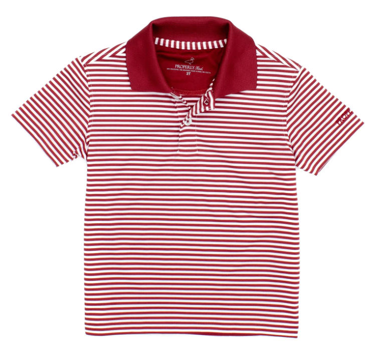 Dallas Crimson Stripe Polo