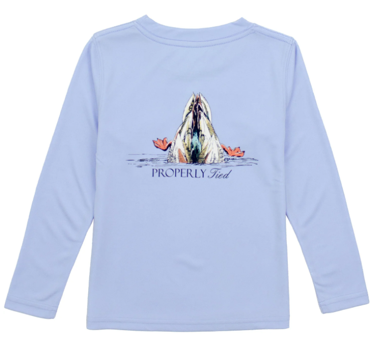 Diving Mallard - Light Blue Perf Tee