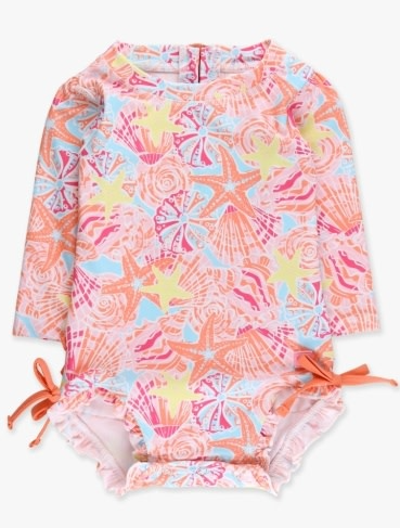 Sunset Seashells One Piece Rashguard