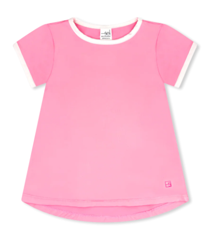 Bridget Flamingo Pink/WHT Tee-Girls/TWN