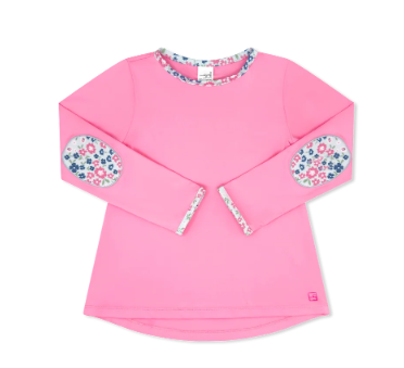 Kylie Flamingo Pink-Blooms LS Tee