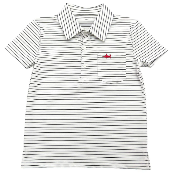 Marco Perf White/Black Stripe Polo