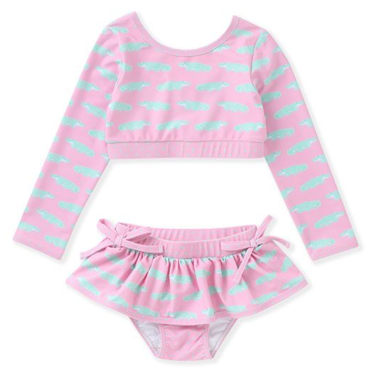 Pink 2 PC Swim Suit w/Alligators