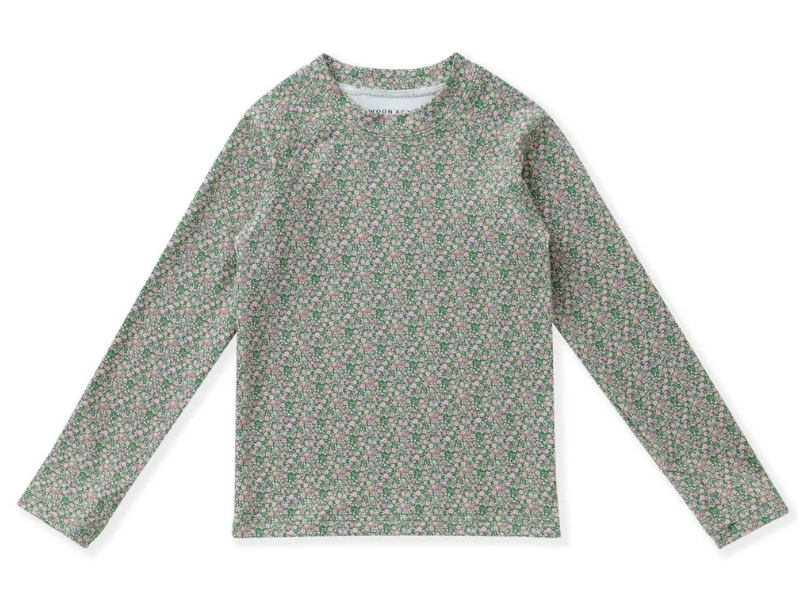 Olive Ditsy Top w/Finger Hole