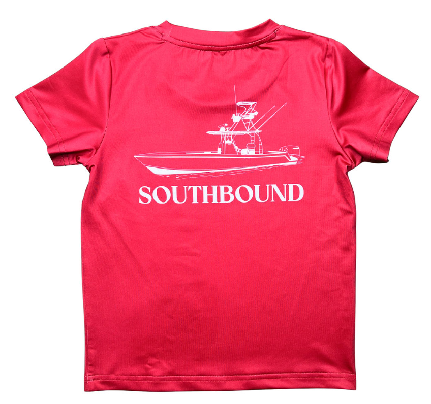 Fishing Boat Perf Tee - Red