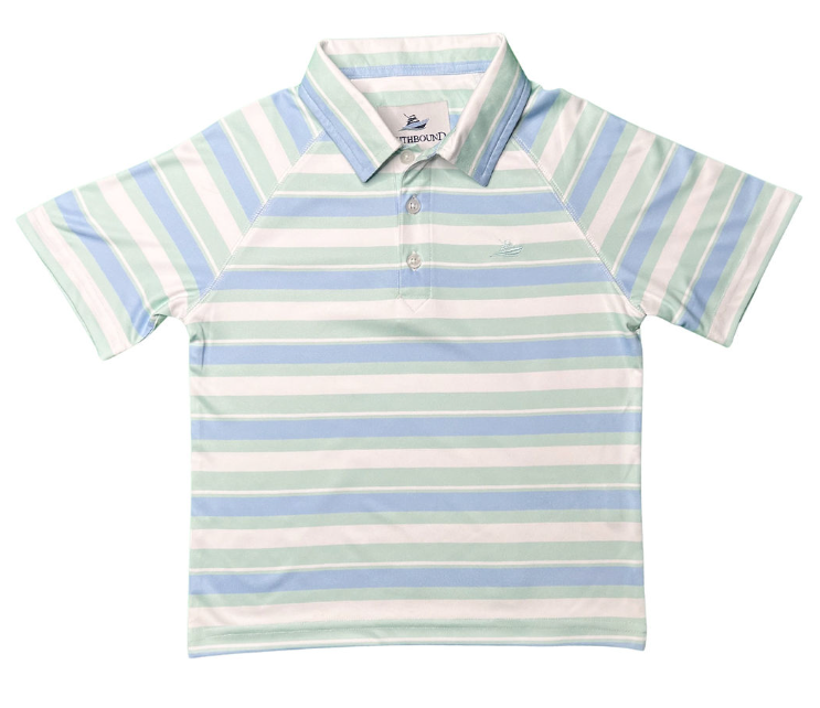 Perf Polo - Blue Bell/Dusty Aqua/WHT
