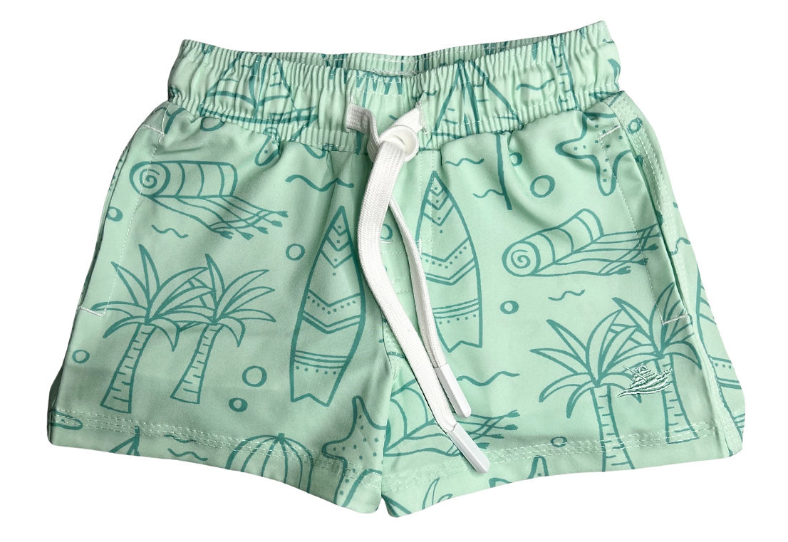 Swim Trunks - Green Beach