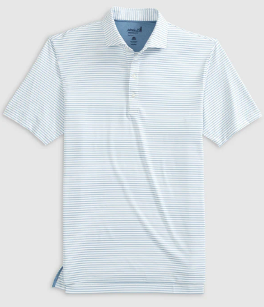 Michael Striped Wht/Bl Perf Polo - Boys