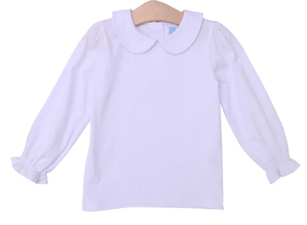 Peter Pan Collar LS White Top -Toddler