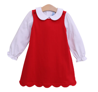 Scalloped Jumper - Red - Toddler