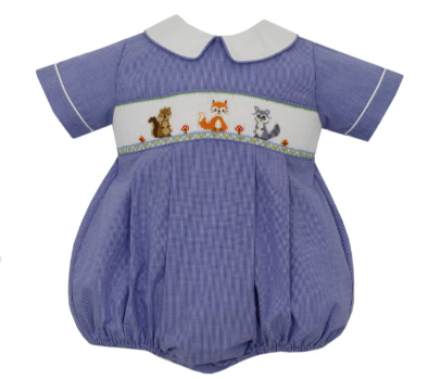 Woodland Friends Royal Blue Chk Bubble